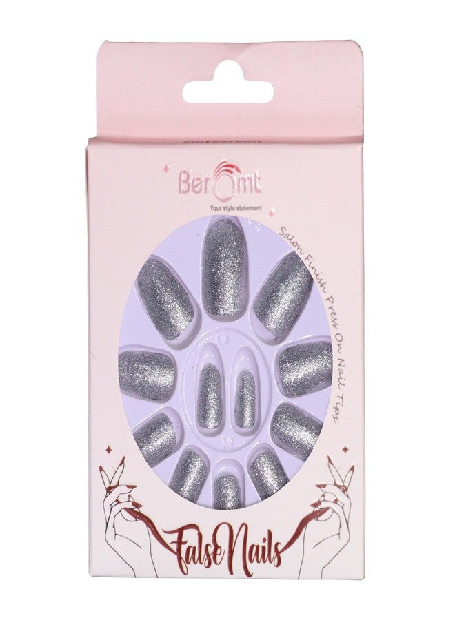 Beromt Set of 12 reusable, UV treated gel finished Press-On nails with MATT Finish with adhesive tab inside - BFN767BPN - Image 4