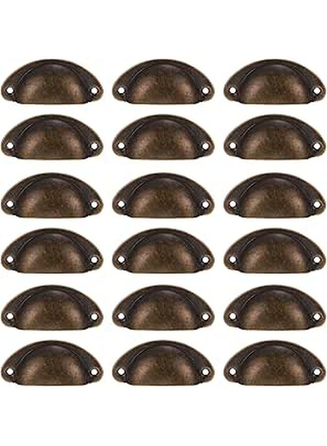 Vintage Semi Circular Shell Drawer Handles 8 1cm Antique Cabinet Pulls With Screws - Image 1