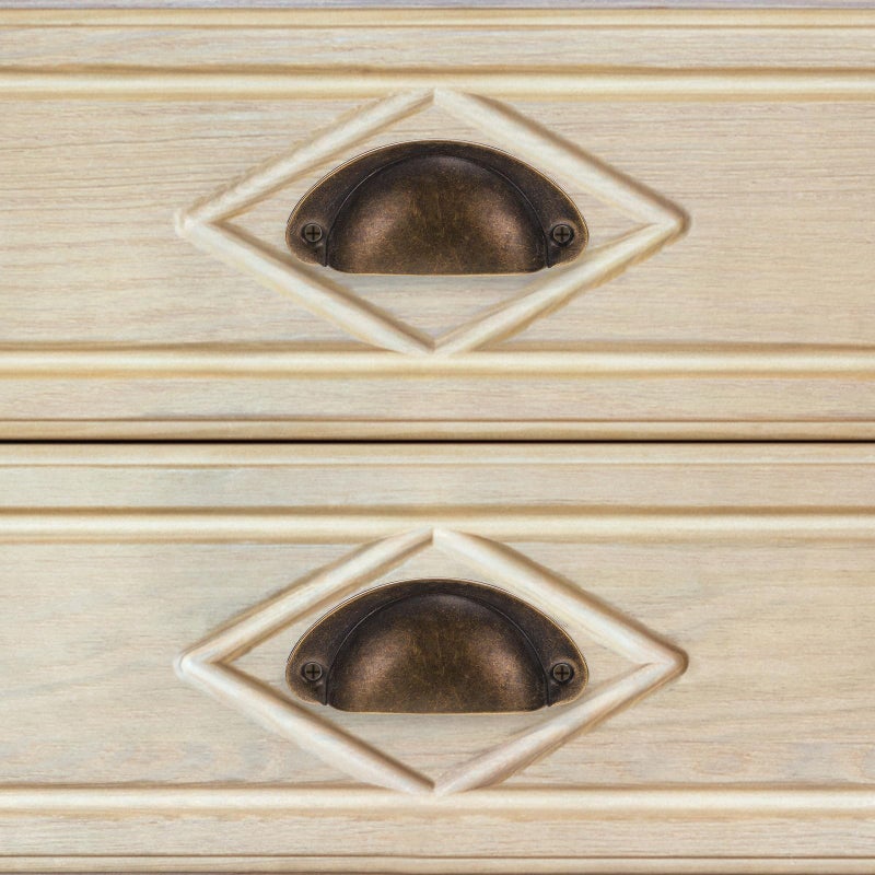 Vintage Semi Circular Shell Drawer Handles 8 1cm Antique Cabinet Pulls With Screws - Image 5