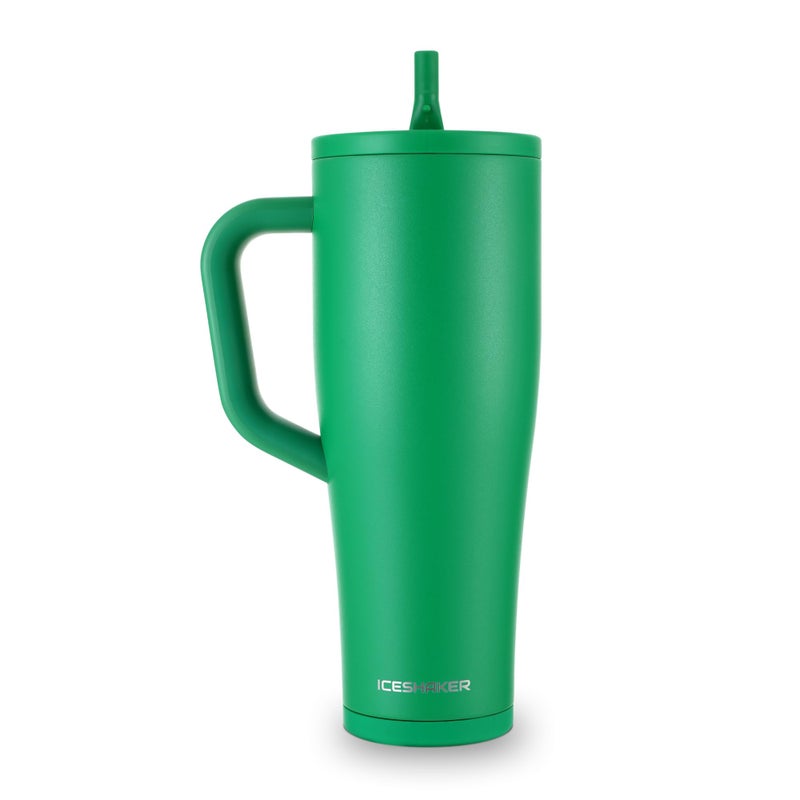 Ice Shaker 40 Oz Tumbler With Handle And Straw | 40Oz Green | Cold For 30+ Hours | 2-In-1 Tumbler Shaker Bottle | Odor-Free 40 Ounce Bottle For Water  Protein Shakes  Smoothies  Cocktails - Image 1