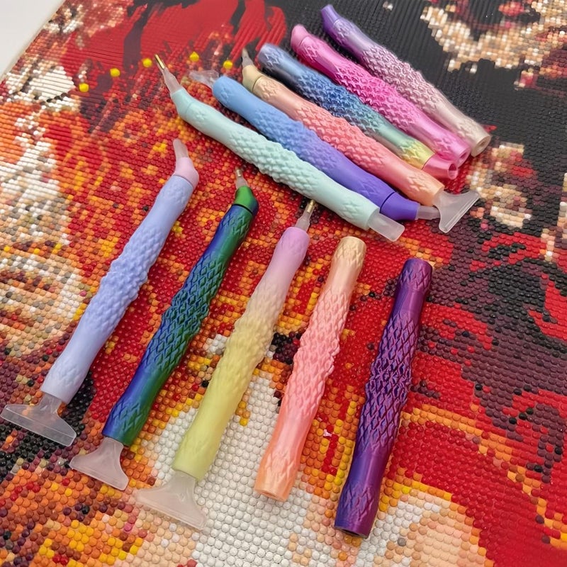 مجموعة أقلام الرسم الماسي المنحنية من Color A مكونة من 7 قطع مع 5 رؤوس أدوات بتصميم مريح للحرف الفنية DIY - Image 4
