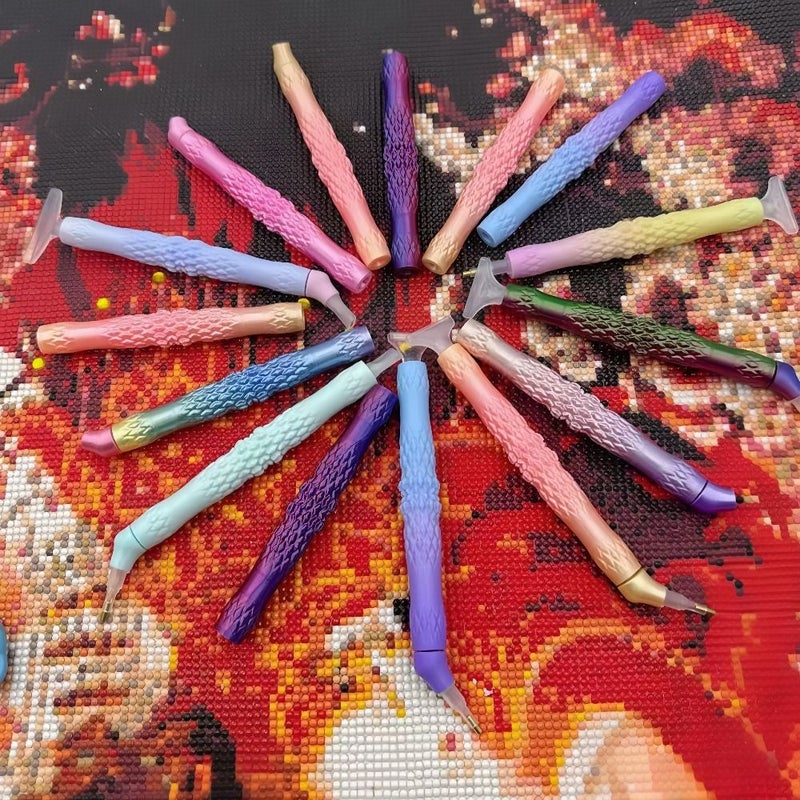 مجموعة أقلام الرسم الماسي المنحنية من Color A مكونة من 7 قطع مع 5 رؤوس أدوات بتصميم مريح للحرف الفنية DIY - Image 5