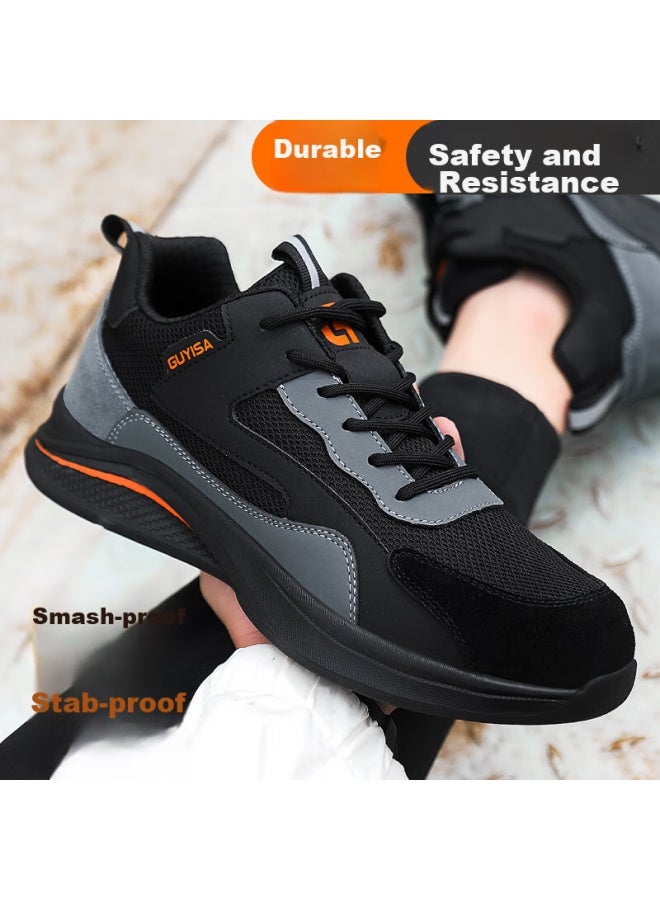 GUYISA Safety Shoes For Men, Breathable, Odor-Resistant, Steel Toe Cap, Anti-Smashing, Anti-Puncture, Wear-Resistant, Comfortable, Protective Work Functional Shoes 3095 Size 43 - Image 4