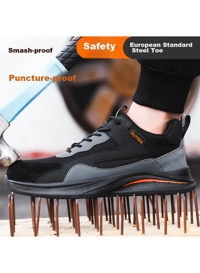 GUYISA Safety Shoes For Men, Breathable, Odor-Resistant, Steel Toe Cap, Anti-Smashing, Anti-Puncture, Wear-Resistant, Comfortable, Protective Work Functional Shoes 3095 Size 43 - Image 5