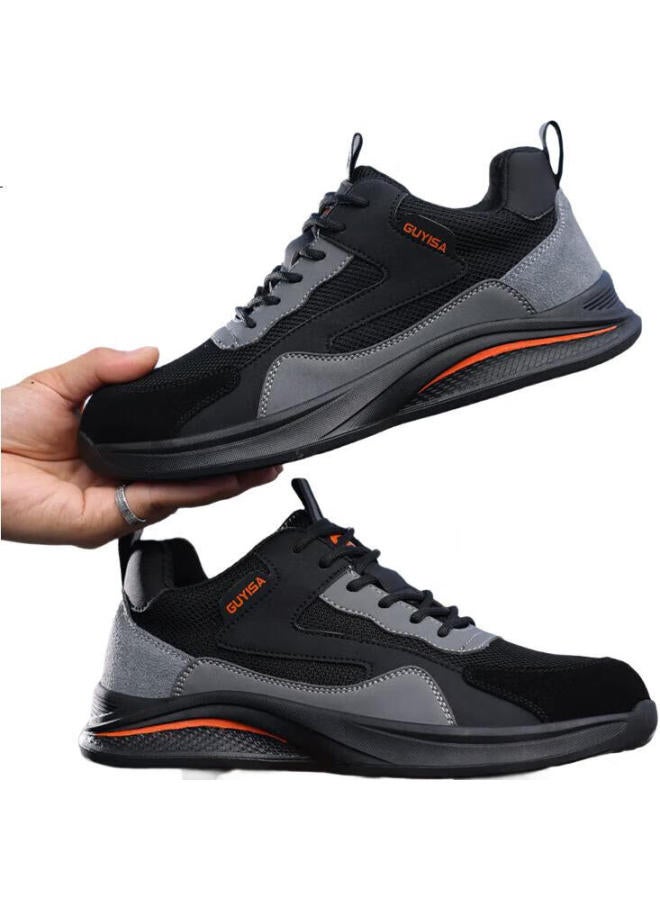 GUYISA Safety Shoes For Men, Breathable, Odor-Resistant, Steel Toe Cap, Anti-Smashing, Anti-Puncture, Wear-Resistant, Comfortable, Protective Work Functional Shoes 3095 Size 43 - Image 2