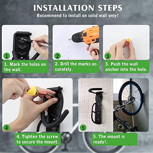 Linist Bicycle Wall Mount steel Vertical Bicycle Hanger with metal Hook - Image 5