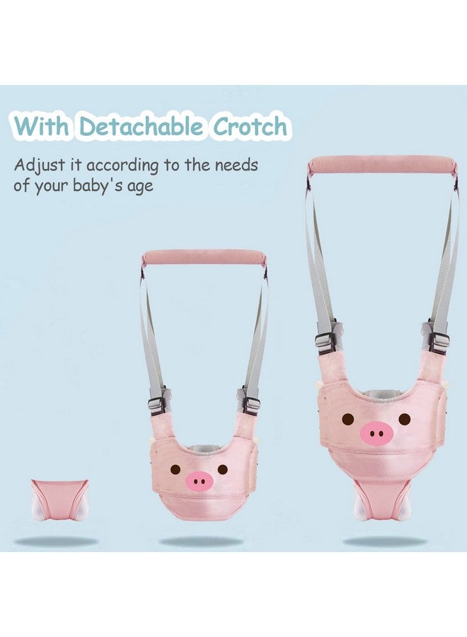 Ocanoiy Ocanoiy Baby Walking Harness Handheld Baby Walker Assistant Belt Adjustable Toddler Infant Walker Safety Harnesses Standing Up Walking Learning Helper with Detachable Crotch for 9-24 Month (Pink Pig)  - Image 3