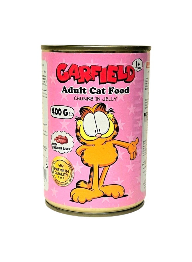 Garfield Wet Cat Food For Adult Cats Chicken Liver 400g × 12 Pcs| Premium Iron Rich Adult Food | Healthy Nutritious Easy Digestion Canned Food For Home - Image 2