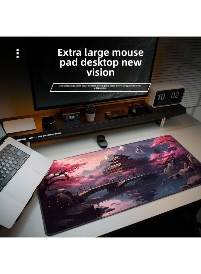 Mouse Pad Super Large Scenery Computer Keyboard Pad Peach Blossom Mouse Pad Game Men's And Women's E-sports Special Computer Table Pad-Color:300*700*3-Pattern:10  - Image 2