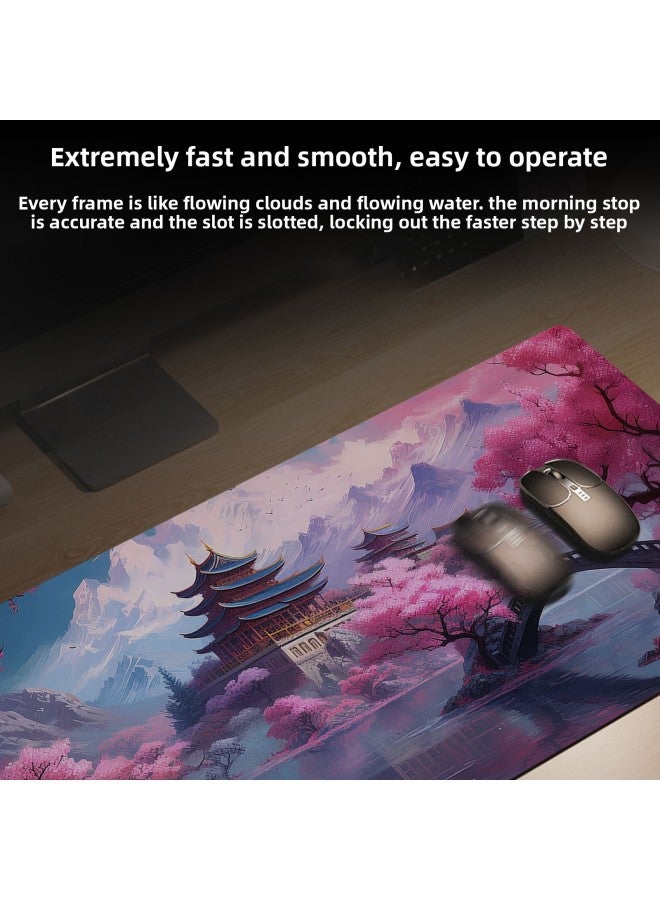 Mouse Pad Super Large Scenery Computer Keyboard Pad Peach Blossom Mouse Pad Game Men's And Women's E-sports Special Computer Table Pad-Color:300*700*3-Pattern:10  - Image 5