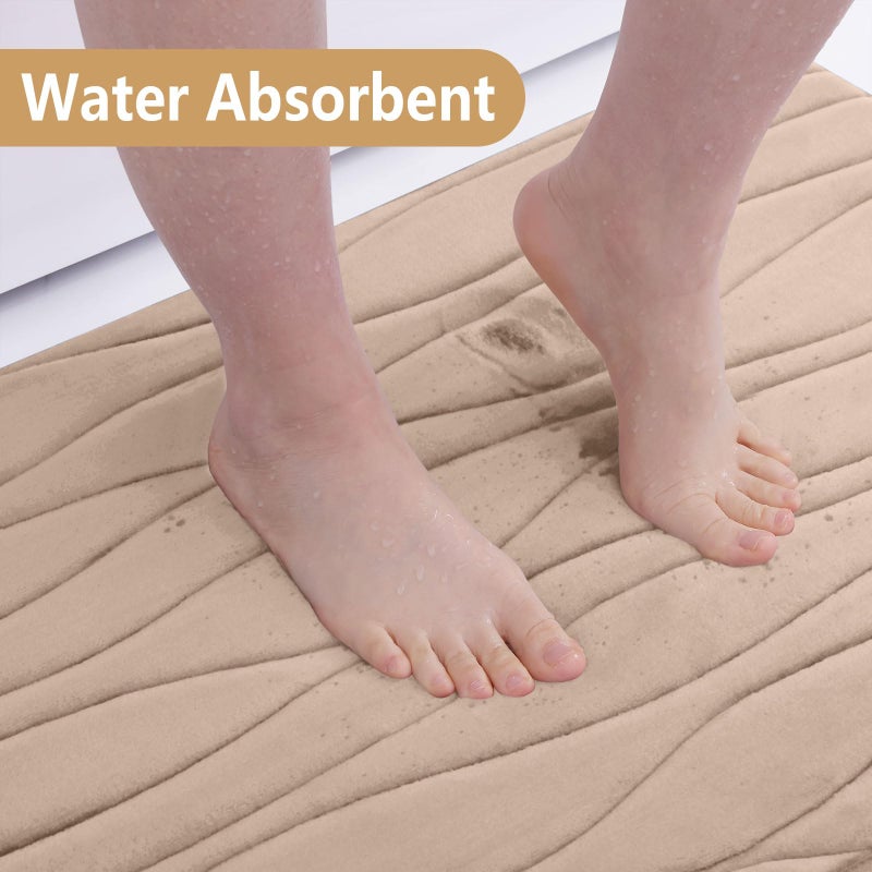 بجند بوجاندا Memory Foam Progh Brugات حصيرة 70x24 إضافية ناعمة وامتصاص الحصير حمامات غير قابلة للانزلاق والآلة سجاد حمام قابلة للغسل لحوض حوض أرضي ودش الجمال - Image 3