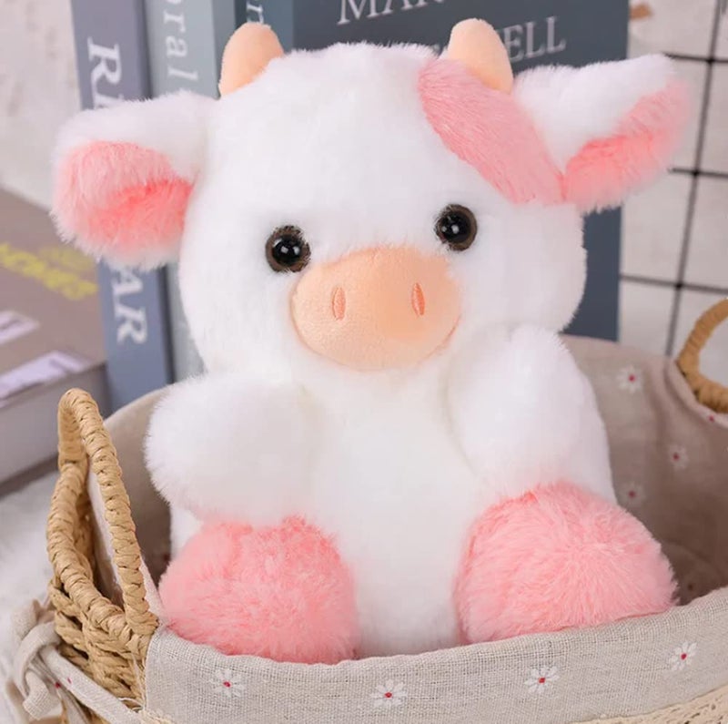 GracesDawn Cow Plush Toy, Plush Pillow Cow Toy, Palm Cows Plush Stuffed Animal Toy, Cartoon Cute Pink Cow Plush Toy, 7.8 inches high - Image 5