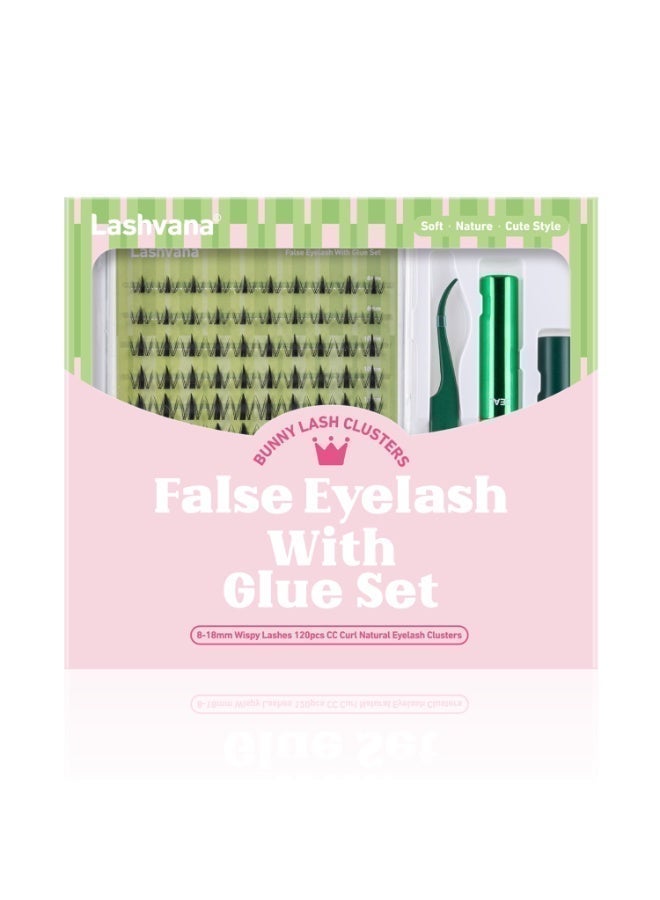 lashvana 120pcs False Eyelashes With Glue Kit,Individual Spiky Fairy-Style Lash Clusters With Lash Bond,Eyelash Brush And Tweezers, Eyelash Extension Kit, Perfect For Beginners And Professionals, Easy To Apply At Home.(01) - Image 5