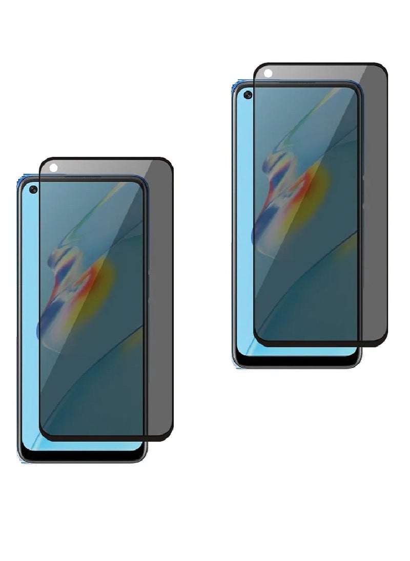we3 2 Piece Tempered Glass Screen Protector Anti-Spy Privacy Designed For Oppo A54 4G Full Screen Coverage And Bubble Free - Image 1