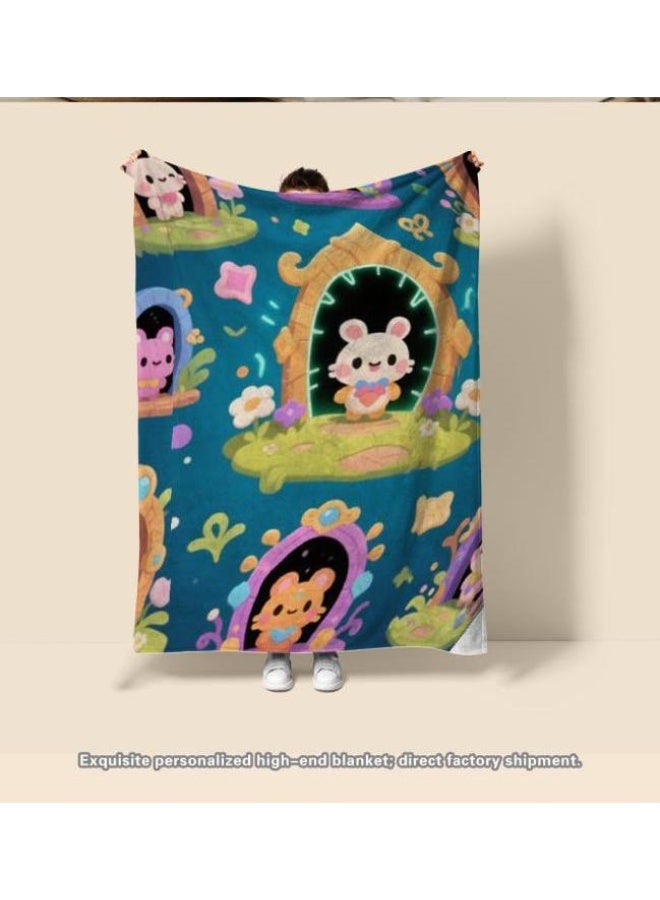 عام بطانية رقيقة من الفانيلا الكرتونية للأطفال والرضع (دافئة ومريحة، ومناسبة للنوم والألعاب) 70 سم * 100 سم - Image 1