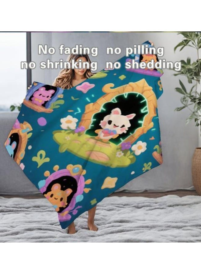 عام بطانية رقيقة من الفانيلا الكرتونية للأطفال والرضع (دافئة ومريحة، ومناسبة للنوم والألعاب) 70 سم * 100 سم - Image 4