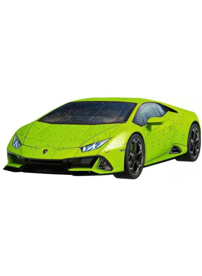 Ravensburger Lamborghiniâ€‘HuracÃ¡nâ€‘EVOâ€‘Verde Premium 3D Puzzle 108 Piece 1:18 Scale Model with Rotating Wheels | No Glue Needed Easy Click Assembly Display Base Included| 11559â€‘4 - Image 2