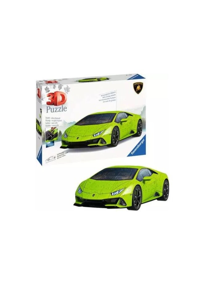 Ravensburger Lamborghiniâ€‘HuracÃ¡nâ€‘EVOâ€‘Verde Premium 3D Puzzle 108 Piece 1:18 Scale Model with Rotating Wheels | No Glue Needed Easy Click Assembly Display Base Included| 11559â€‘4 - Image 3