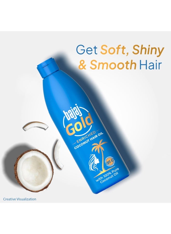 Bajaj Gold Coconut Hair Oil, Enriched With Vitamin E, 500ml - Image 4