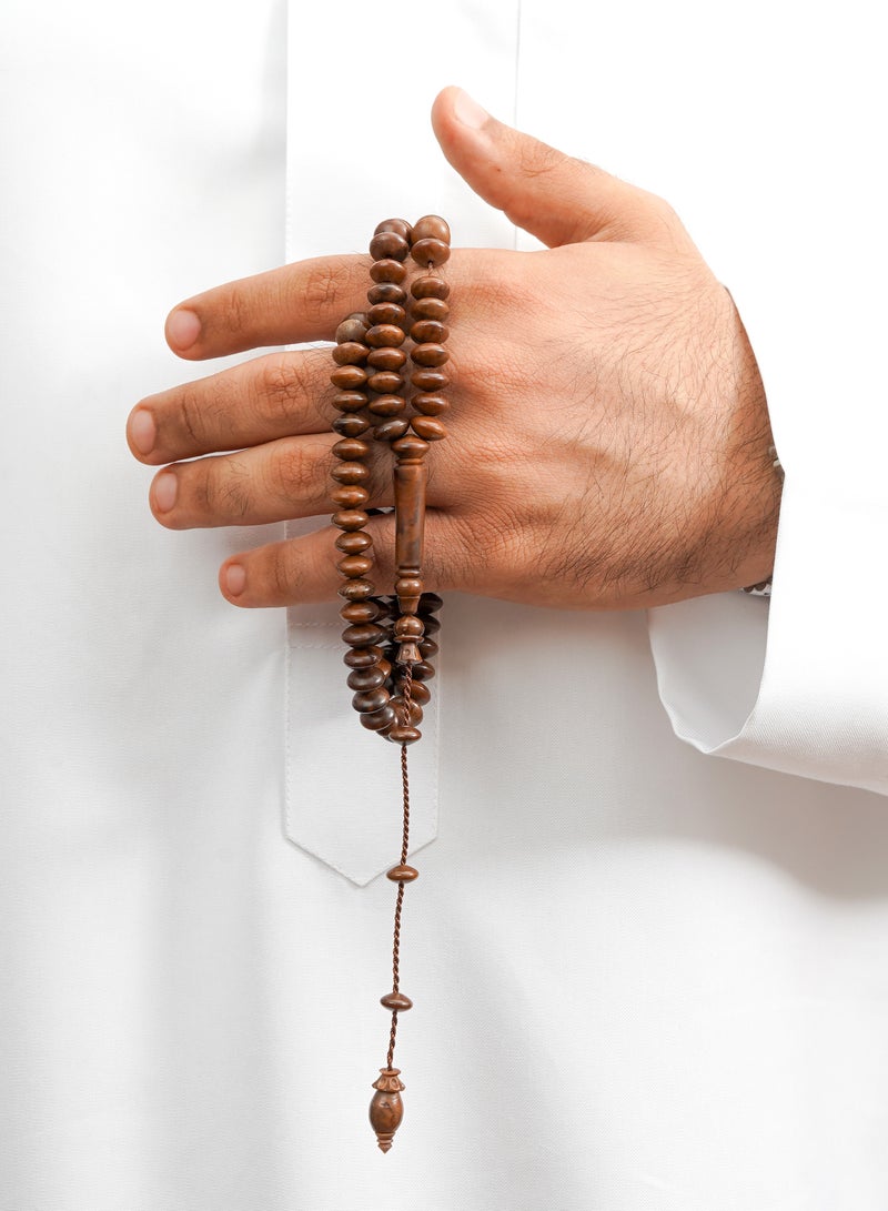 Subhati Prayer Beads ( Misbah ) with Kook | 10 * 6   MM Beads - 99 - Image 1