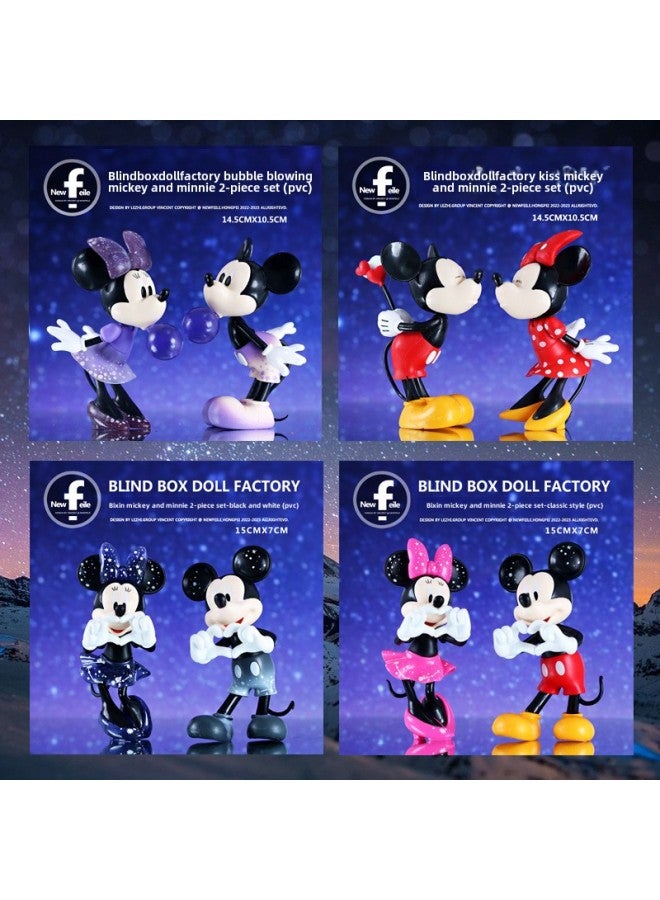 Bizarre Mickey Minnie Mickey Mouse Tide Play Hand-made Doll Ornaments Engagement Valentine's Day Proposal Cake Decoration Ornaments-Color:Mickey Leaves (pack Of 6) (pvc)  - Image 2