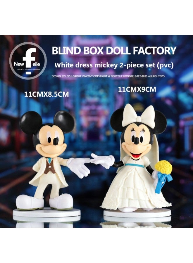 Bizarre Mickey Minnie Mickey Mouse Tide Play Hand-made Doll Ornaments Engagement Valentine's Day Proposal Cake Decoration Ornaments-Color:Mickey Leaves (pack Of 6) (pvc)  - Image 3
