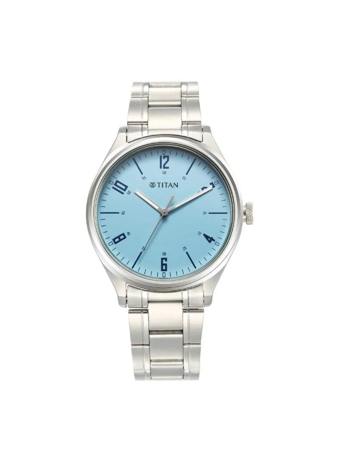 TITAN Men Analog Display Watch With Silver Metal Strap - 1802SM07