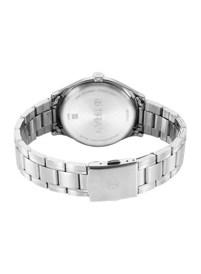 TITAN Men Analog Display Watch With Silver Metal Strap - 1802SM07