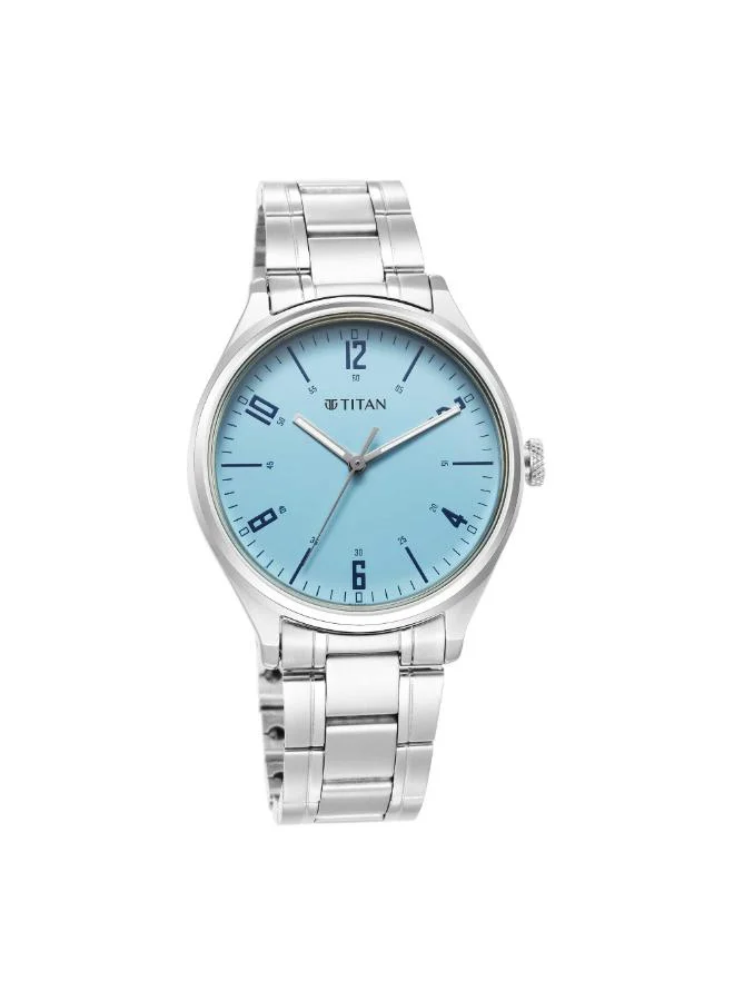 TITAN Men Analog Display Watch With Silver Metal Strap - 1802SM07