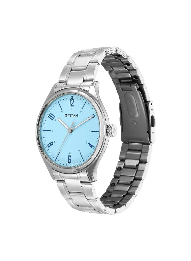 TITAN Men Analog Display Watch With Silver Metal Strap - 1802SM07