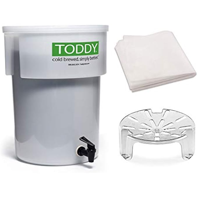 تودي صانع القهوة الباردة التجاري 10 لتر متين، بلاستيك BpaFree متين، ويحتوي على براءة اختراع للوحة رفع ناعمة، مثالية للاستخدام المنزلي والقهوة - Image 1
