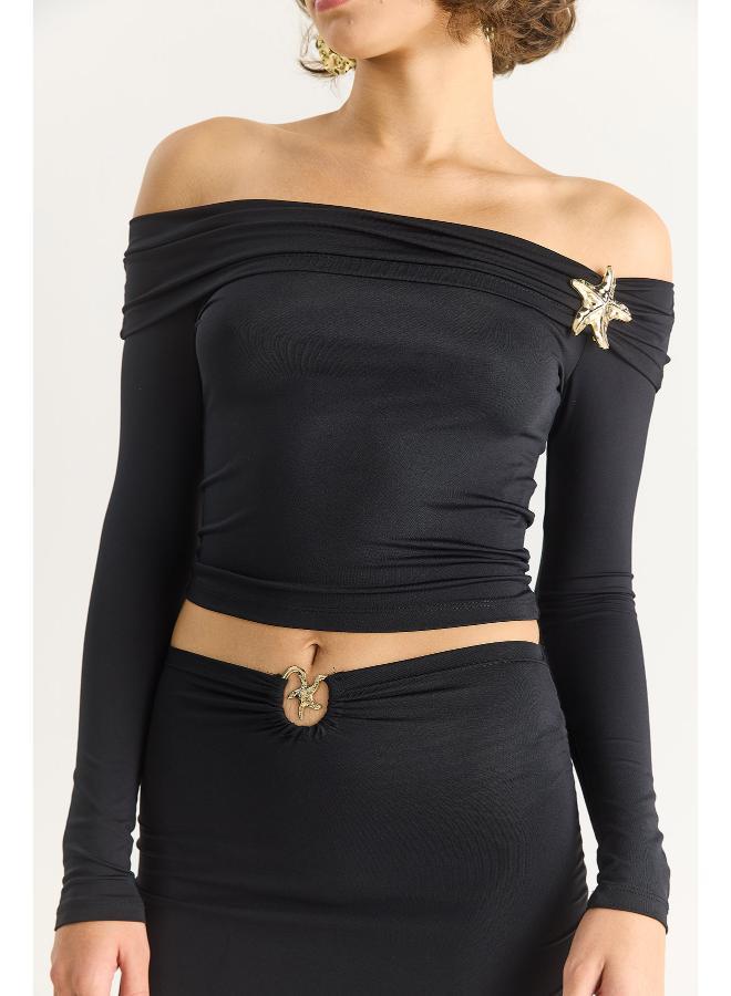 Ginger Off Shoulder Ruched Top & Skirt Coord Set - Image 5