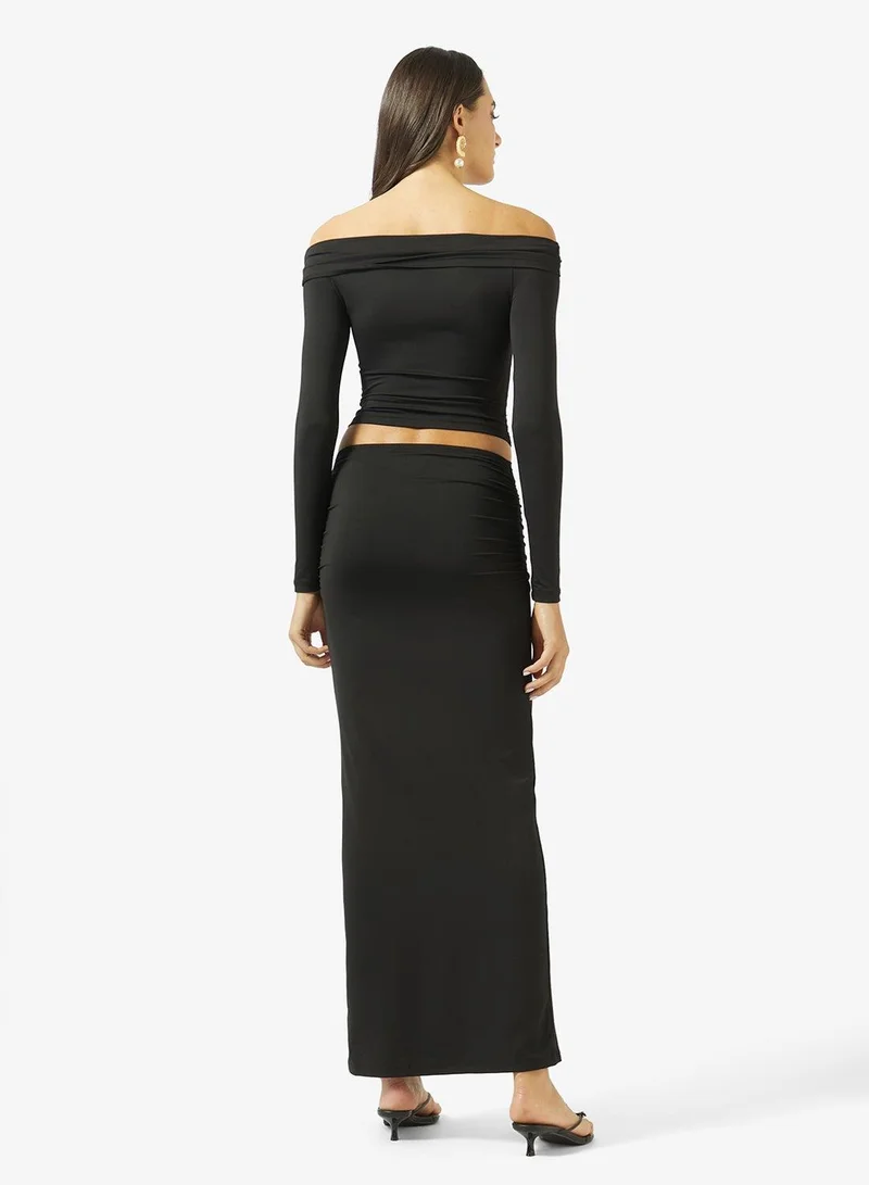 Ginger Off Shoulder Ruched Top & Skirt Coord Set