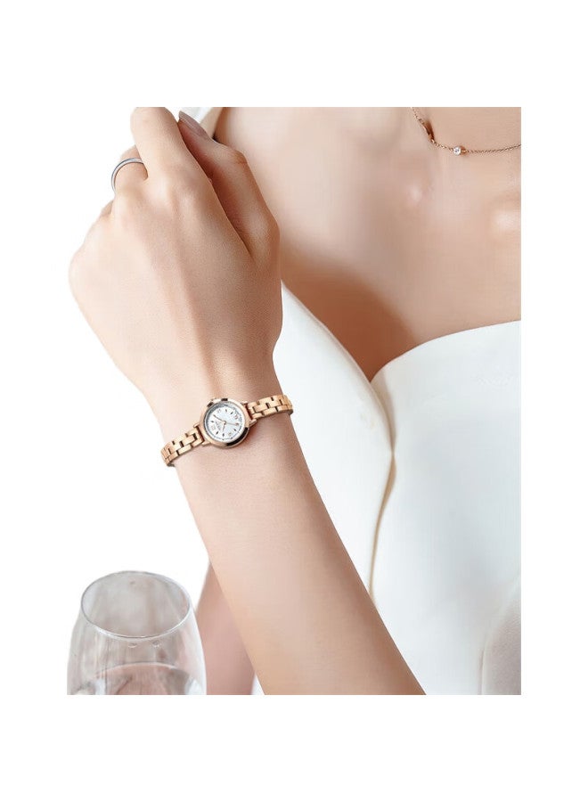 Julius Women'S Watch With Vintage Chain Strap, Natural Mother-Of Dial, Student Quartz Ladies Watch, Rose Gold Ja-865C - Image 1