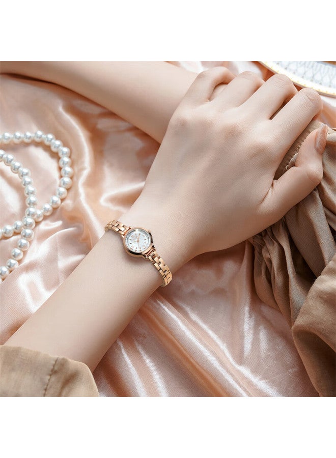 Julius Women's Watch With Vintage Chain Strap, Natural Mother-of Dial, Student Quartz Ladies Watch, Rose Gold Ja-865c - Image 1