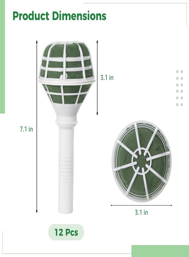 Homaisson 12 Pcs Flower Bouquet Holders, Wedding Bridal Bouquet Handle Holders, Round Foam Top, Lightweight Design, Ideal for Artificial Flowers, Floral Arrangements - Image 5