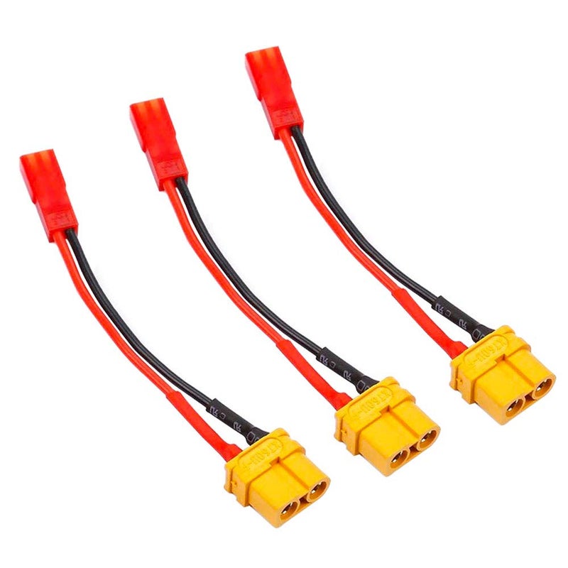 FLY RC 3pcs XT60 Female to JST Female Charging Adapter Lead Wire for Plane Car Helicopter Charger - Image 1