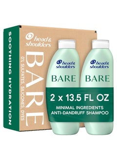 Head & Shoulders BARE Dandruff Shampoo Twin Pack, Sulfate-Free, Silicion-Free, Dye-Free, Eco-Friendly Bottles, Safe for All Hair Types, 13.5 Fl Oz Each (Set of 2)