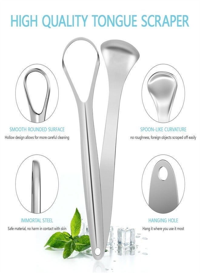 MUMO 4 Pack Stainless Steel Tongue Cleaning Scraper ，Tongue Scraper,Portable Reusable Tongue Scraper Tongue Cleaner for Oral Cleaning and Reducing Bad Breath - Image 2