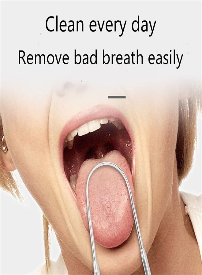 MUMO 4 Pack Stainless Steel Tongue Cleaning Scraper ，Tongue Scraper,Portable Reusable Tongue Scraper Tongue Cleaner for Oral Cleaning and Reducing Bad Breath - Image 3