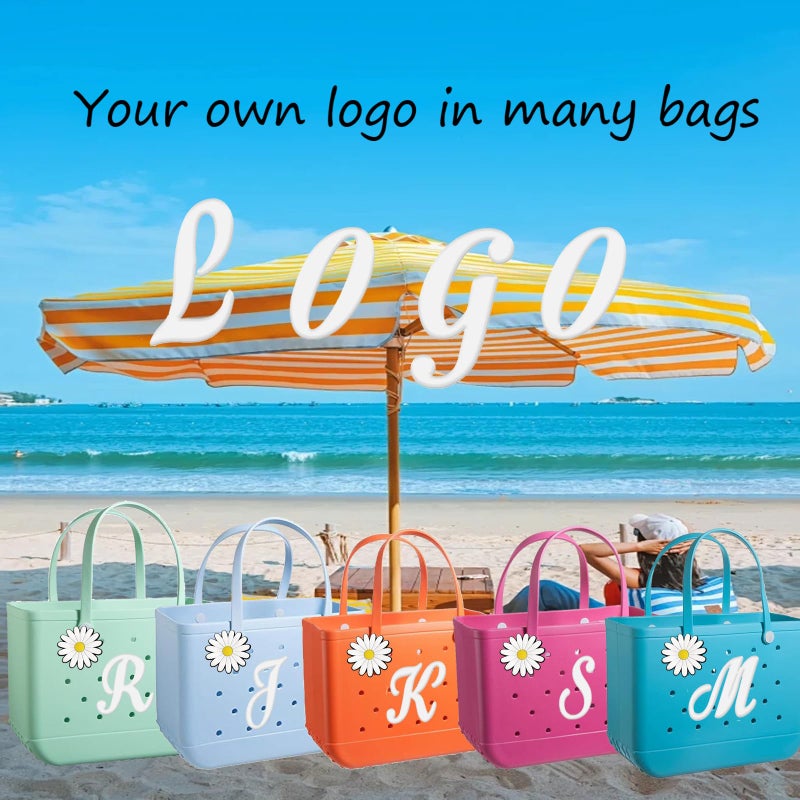 Hroatpk 2pcs Charms for Bogg Bag, Letter Charms Decorative Alphabet Lettering Accessories Insert Charms Compatible with Bogg Bag, Beach Bag, Rubber Tote Bag (Letter K+Flower) - Image 5