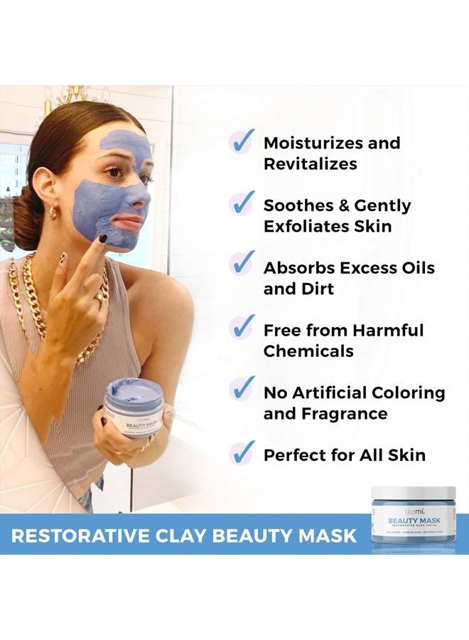 teami Beauty Facial Mask - Moisturizing Face Mask Skin Care - Anti Acne & Blackhead Remover with Butterfly Pea Flower & Kaolin Clay - Deep Cleansing Face Mask for Oily, Dry, or Sensitive Skin - Image 2