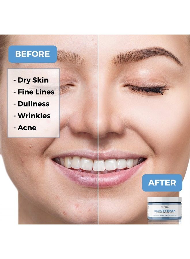 teami Beauty Facial Mask - Moisturizing Face Mask Skin Care - Anti Acne & Blackhead Remover with Butterfly Pea Flower & Kaolin Clay - Deep Cleansing Face Mask for Oily, Dry, or Sensitive Skin - Image 3