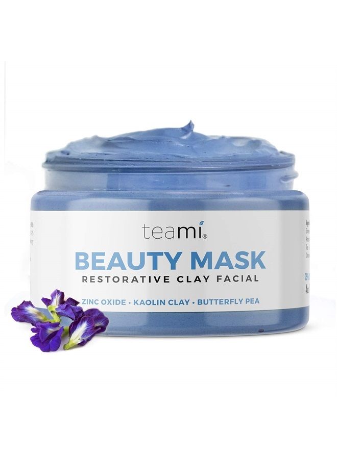 teami Beauty Facial Mask - Moisturizing Face Mask Skin Care - Anti Acne & Blackhead Remover with Butterfly Pea Flower & Kaolin Clay - Deep Cleansing Face Mask for Oily, Dry, or Sensitive Skin - Image 1