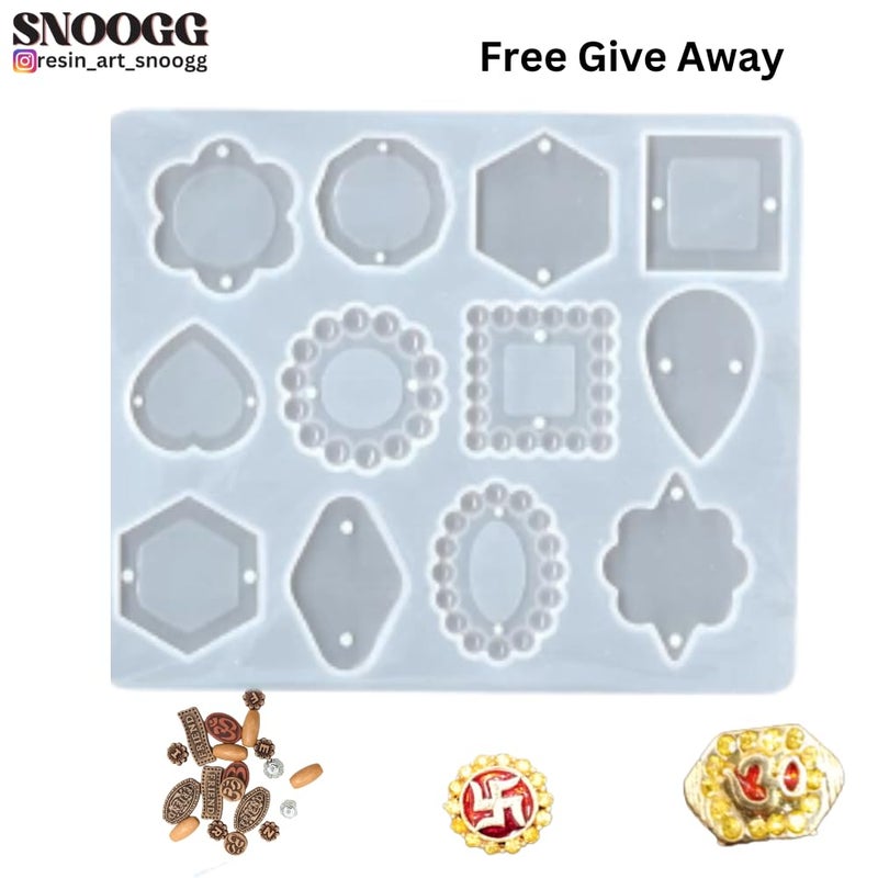 Snoogg Silicone 12 Cavities Latest Doted Rakhi Mold for Resin Art Casting with Relevant Embellishment - Image 2