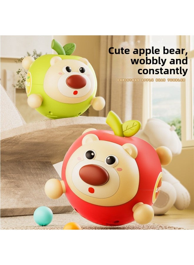 Internet Celebrant Children's Apple Tumbler Baby Toy Baby's Large Animal Bite Rattle Early Education Soothing Tumbler-Color:Apple Bear Tumbler-green  - Image 2