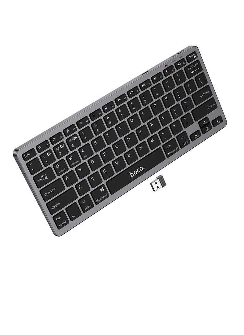 hoco. - hoco GM32 Wisdom Wireless Dual-Mode Keyboard (English Version) – 2.4G + Bluetooth 5.0, 50-Hour Usage, Compact Design - Image 1