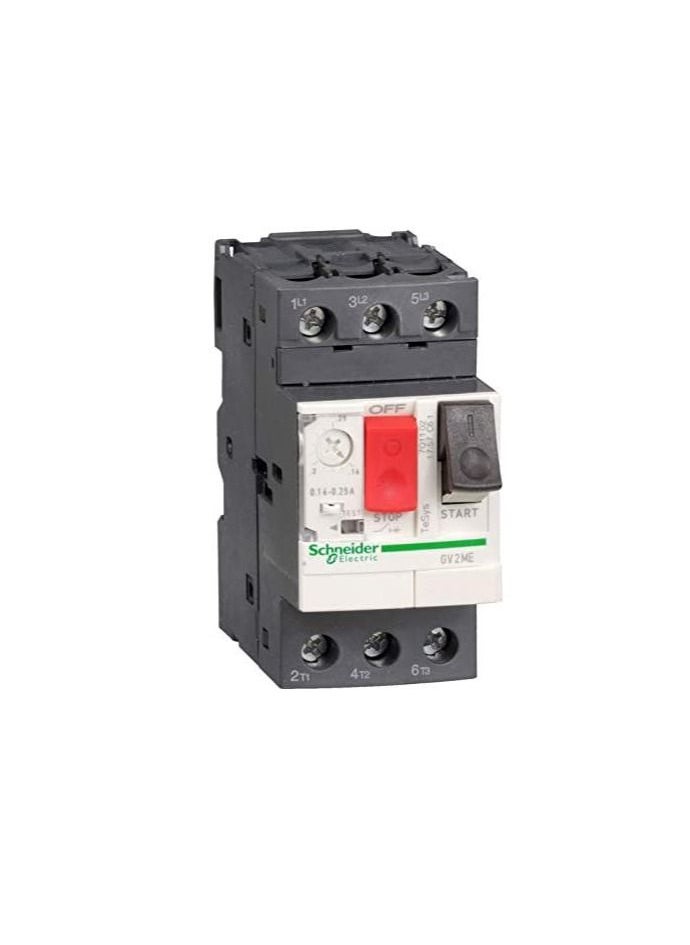Schneider Electric Schneider Electric TeSys GV2ME10 On/Off Motor Circuit Breaker- Thermal Magnetic and Screw Clamp Terminals for AC (3P, 4-6.3 A)  - Image 2