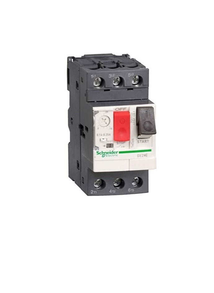 Schneider Electric Schneider Electric TeSys GV2ME10 On/Off Motor Circuit Breaker- Thermal Magnetic and Screw Clamp Terminals for AC (3P, 4-6.3 A)  - Image 1