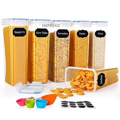 IMPREXO Air Tight Food Storage Containers Kitchen Containers For Storage Set Plastic Storage Box For Kitchen Airtight Containers Storage Jar Set For Kitchen Storage (Pack of 6, 2150 ML) - Image 1